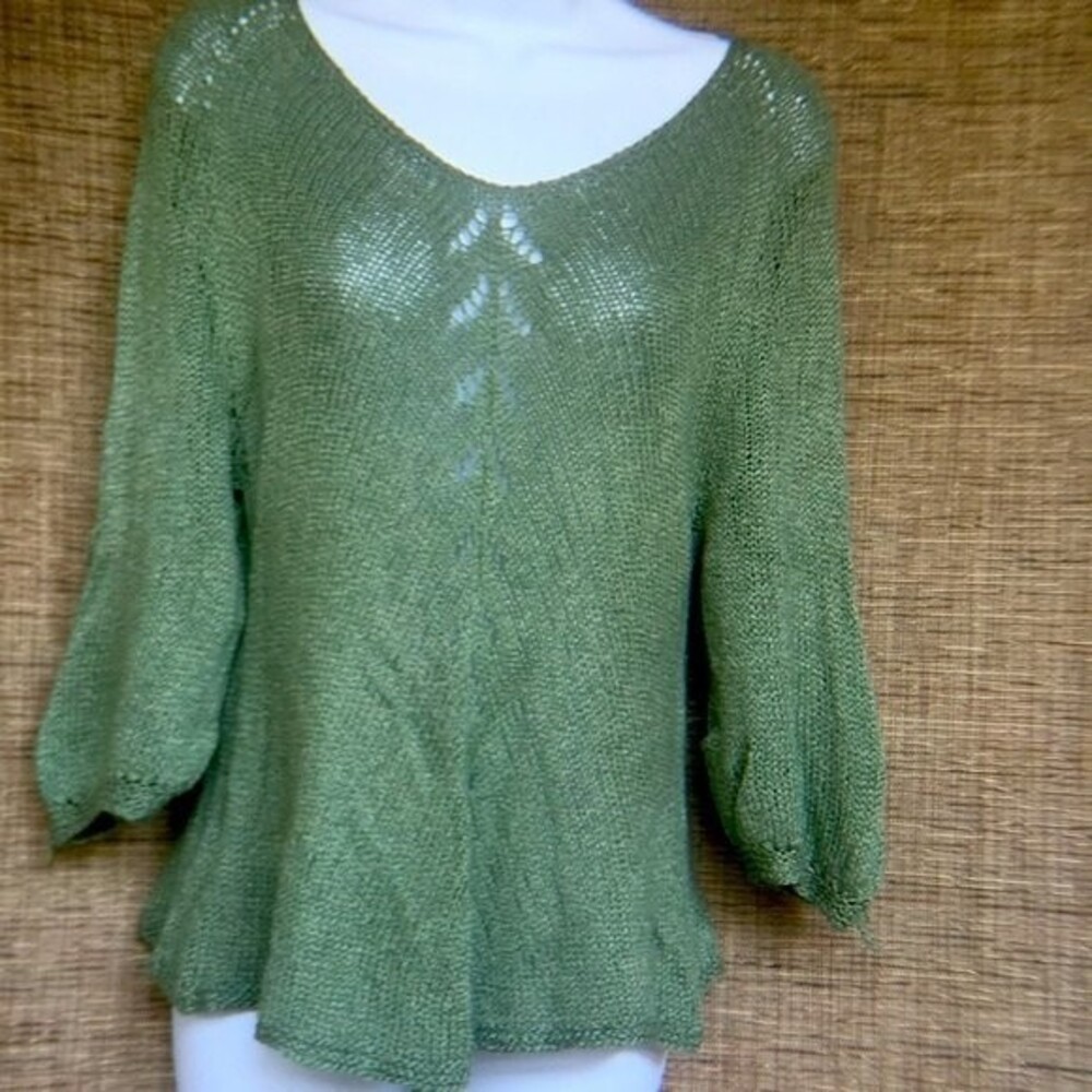 Vintage open work knit silk top.